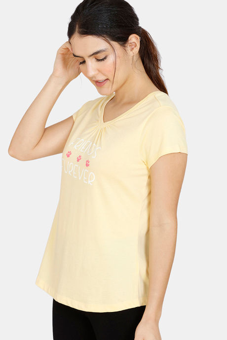 Zivame My Bestie Knit Cotton Top - Golden Haze — image 2